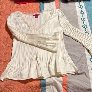 Sunny Leigh Cream V-Neck Blouse